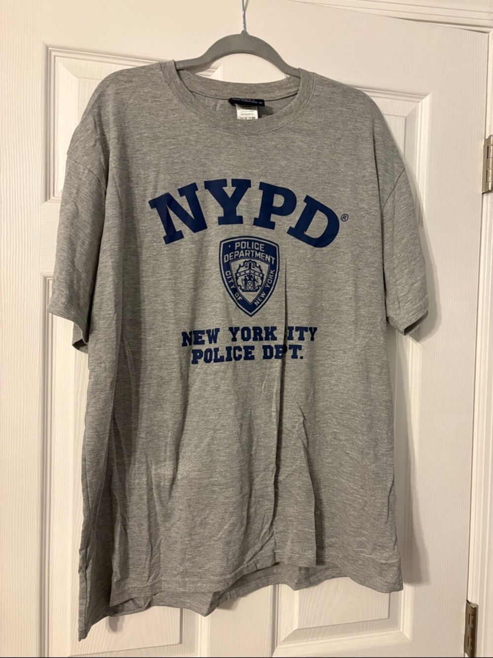 NYPD Graphic Short Sleeve Tee - Gray/Blue XXL